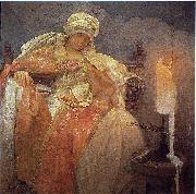 Alphonse Mucha Woman With a Burning Candle china oil painting artist
